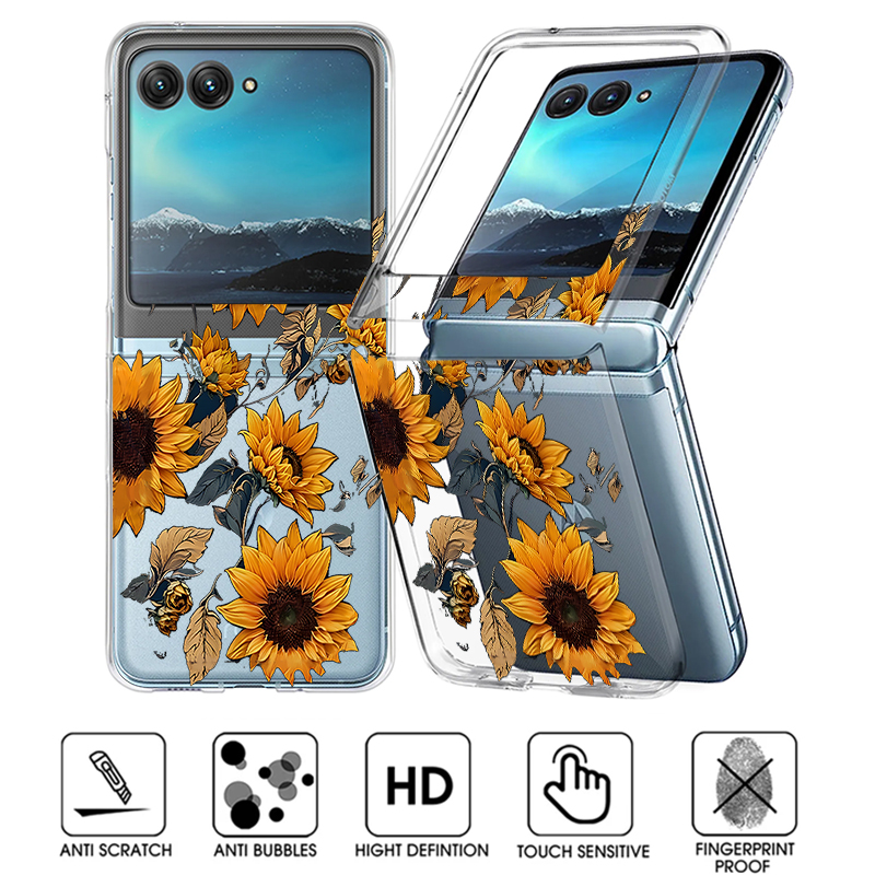 Phone Cases Hard - Sunflowers Pattern Clear Phone Case For