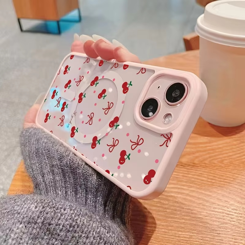 Red Cherry Printed Magnetic Ph - Phone Cases Hard ulasan dan harga