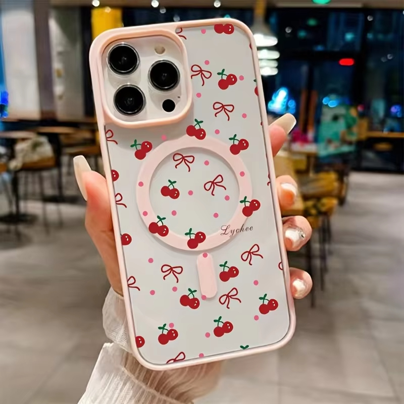 Red Cherry Printed Magnetic Ph - Phone Cases Hard ulasan dan harga