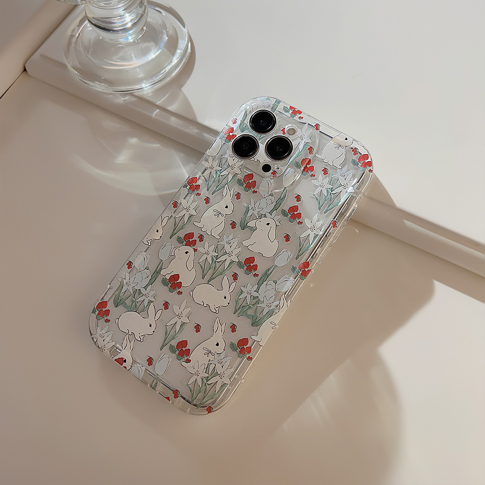 Cute Cartoon Bunny Flower Tran - Phone Cases Cute Iphone 13 ulasan dan harga