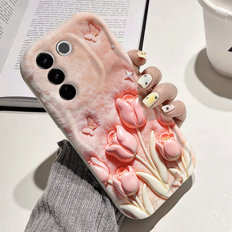 2D Flat Design Pink Tulip Phon - Phone Cases Designer ulasan dan harga