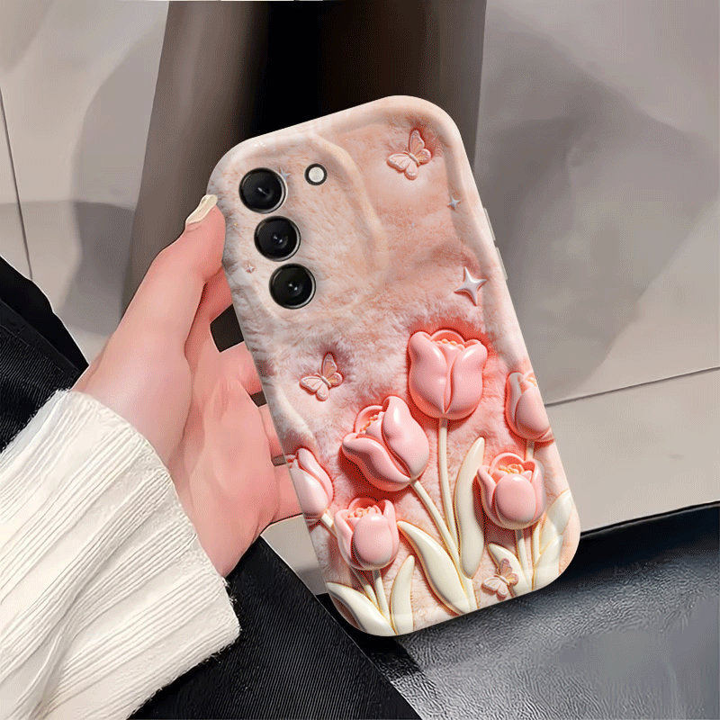2D Flat Design Pink Tulip Phon - Phone Cases Designer ulasan dan harga