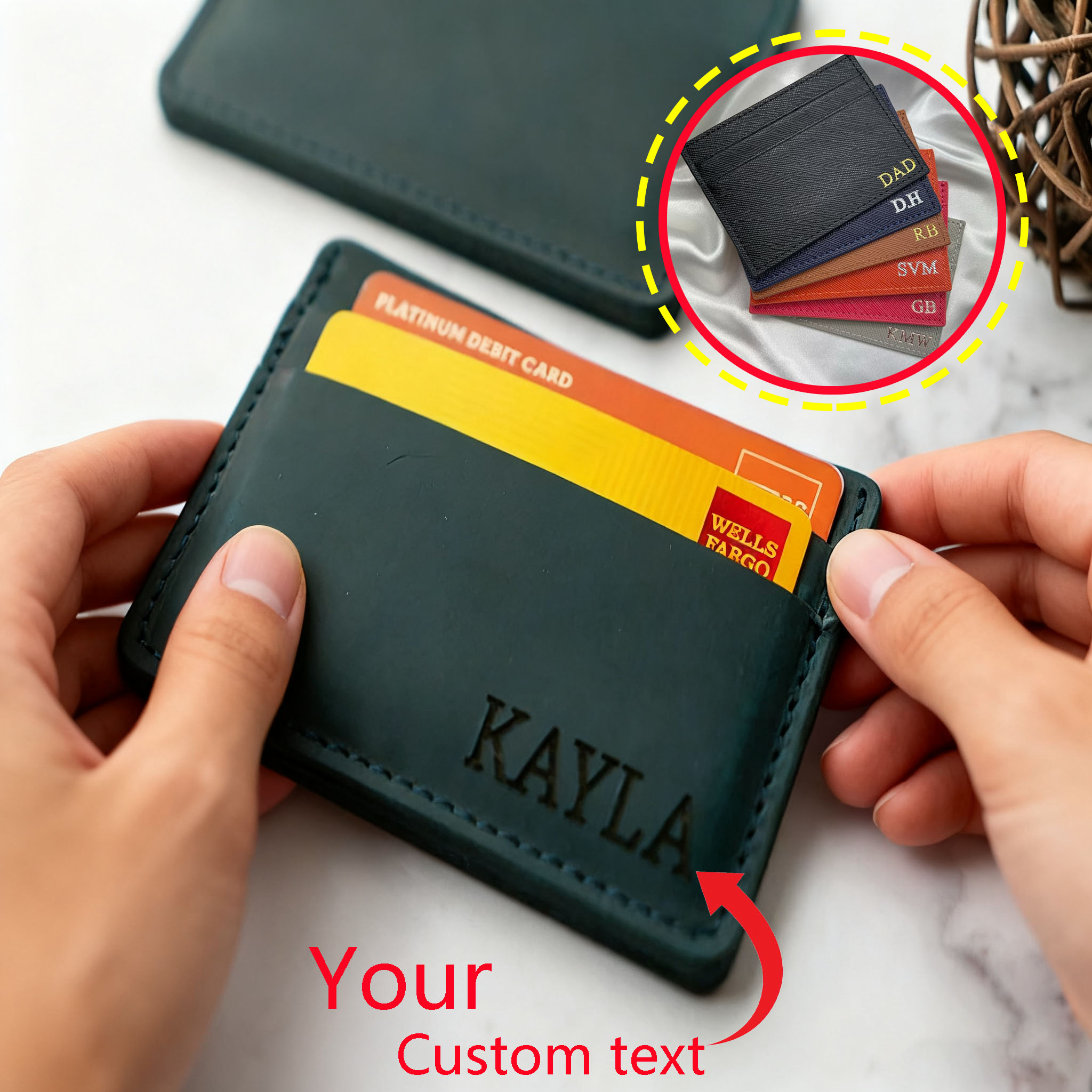 Custom high-endLeather ID Card - Slim Card Slot Case ulasan dan harga